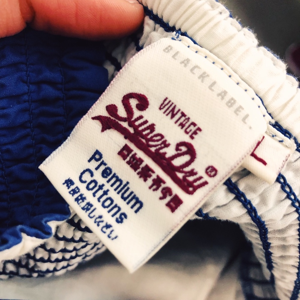 super dry vintage black label blue dress